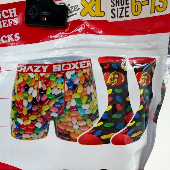 Jelly Belly Jelly beans Crazy Boxer Briefs Mens XL Underwear and Socks Gift Set - Picture 8 of 10